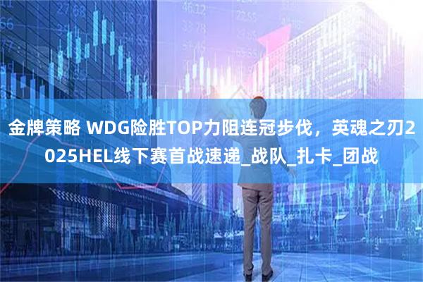 金牌策略 WDG险胜TOP力阻连冠步伐，英魂之刃2025HEL线下赛首战速递_战队_扎卡_团战
