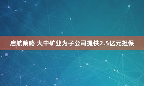 启航策略 大中矿业为子公司提供2.5亿元担保